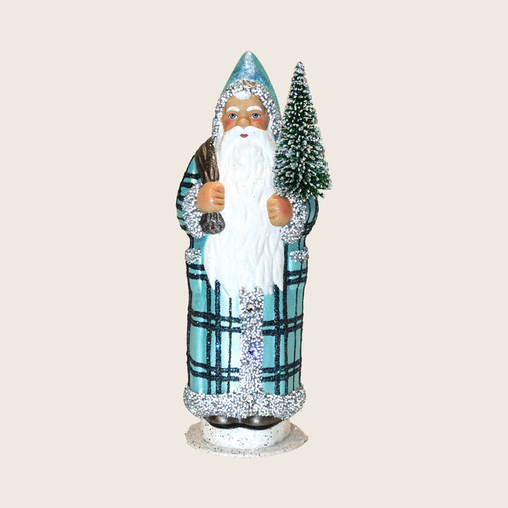 Tall Beaded Plaid Santa