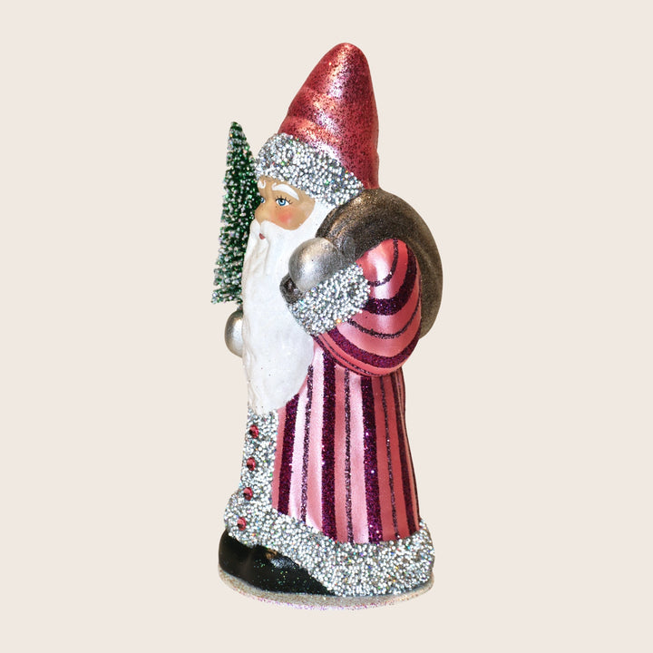 Tall Beaded Striped Santa