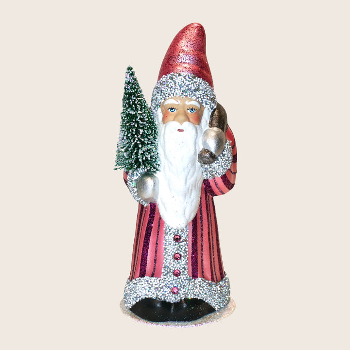 Tall Beaded Striped Santa