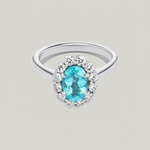Bespoke Oval Cut Paraiba Bloom Ring