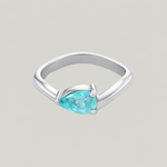 Wave Pear Cut Paraíba Tourmaline Pinky Ring