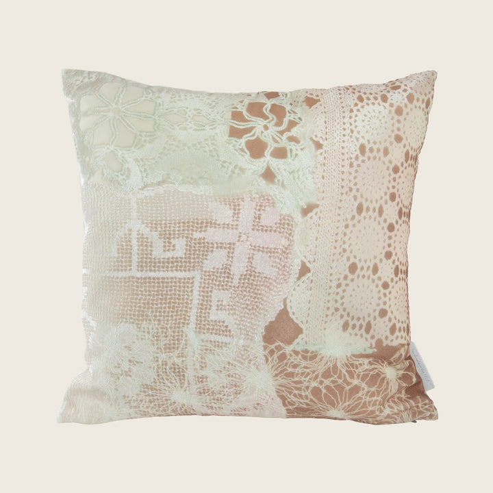 Lace Collage Silk Velvet Pillow