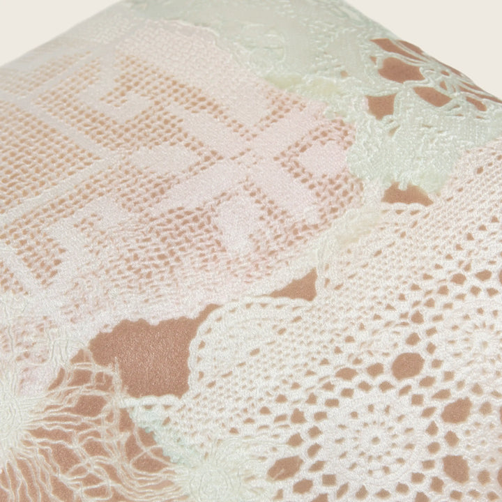 Lace Collage Silk Velvet Pillow