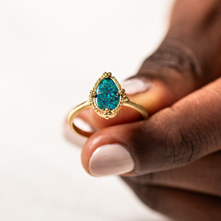 Image for One-of-a-Kind 18K Yellow Gold 1.34 ct. Pear Shaped Boulder Opal Ring