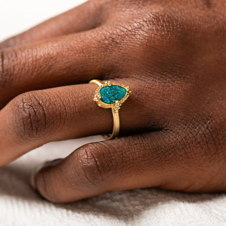 Image for One-of-a-Kind 18K Yellow Gold 1.34 ct. Pear Shaped Boulder Opal Ring