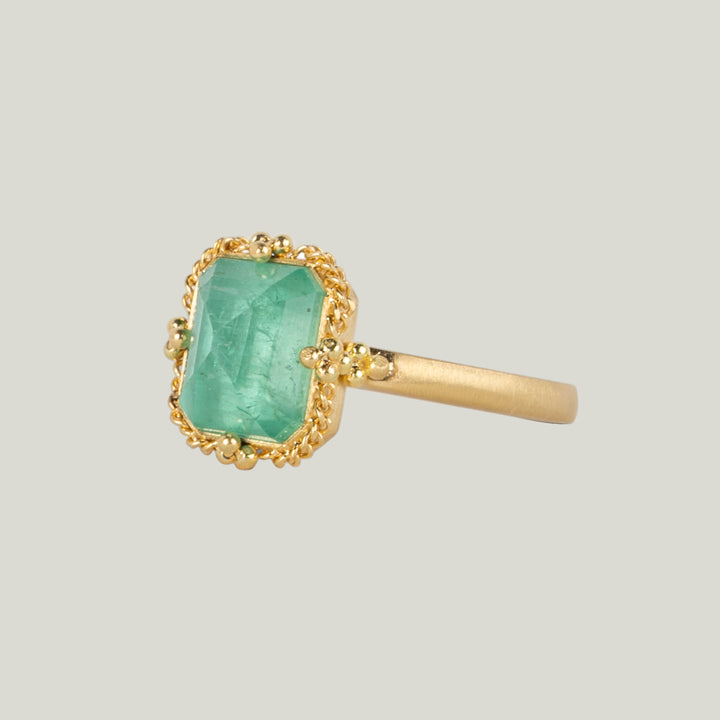 Image for One-of-a-Kind 18K Yellow Gold 2.93 cts. Rectangular Light Green Emerald Ring