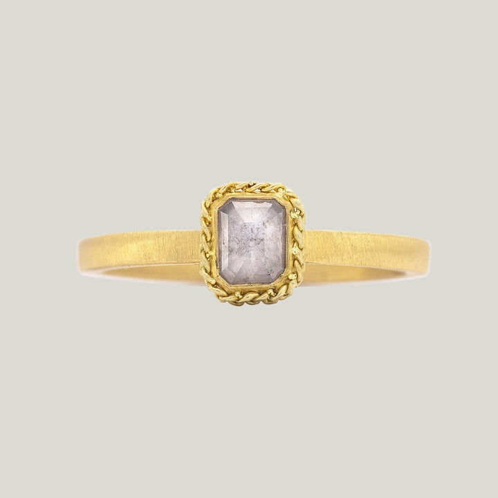 Image for One-of-a-Kind 18K Yellow Gold .51 ct. Petite Silver Diamond Ring