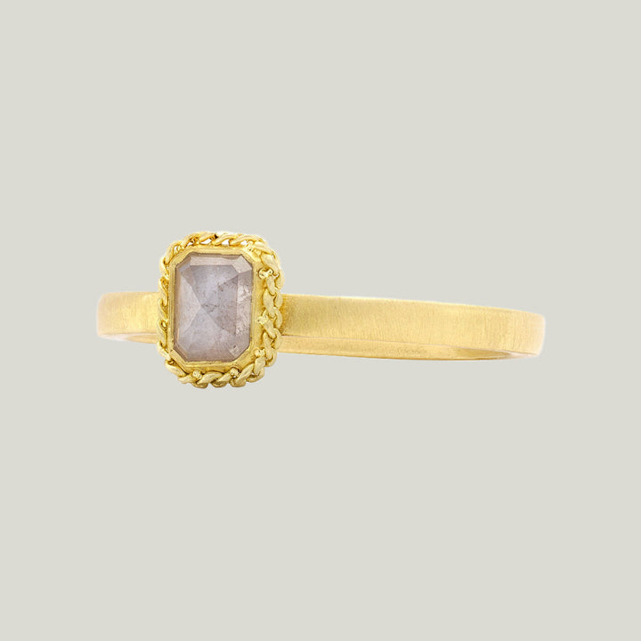 Image for One-of-a-Kind 18K Yellow Gold .51 ct. Petite Silver Diamond Ring