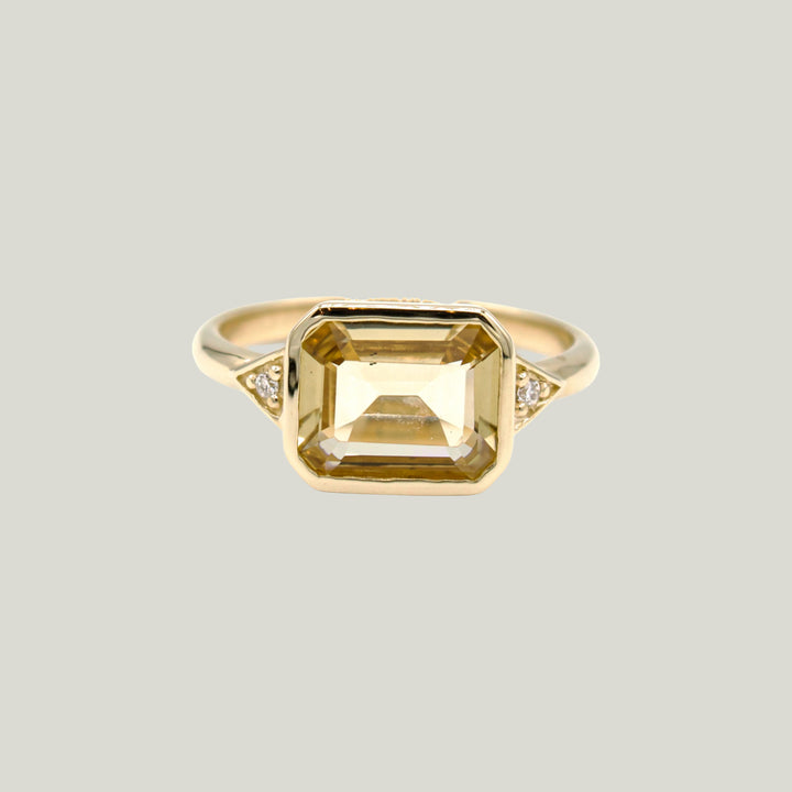Image for Contemporary Edwardian Ring in Citrine and Diamonds