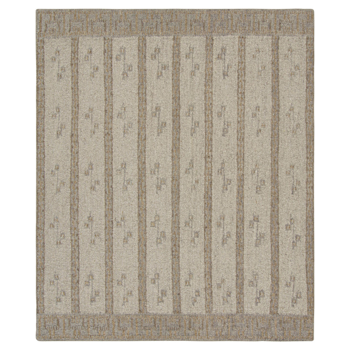 Brown Swedish Inspired Flatweave Wool Rug - 8'2" x 10'2"
