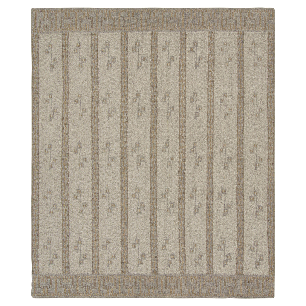 Brown Swedish Inspired Flatweave Wool Rug - 8'2" x 10'2"