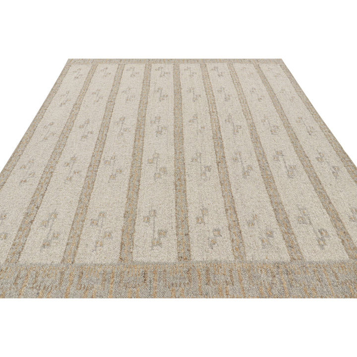 Brown Swedish Inspired Flatweave Wool Rug - 8'2" x 10'2"