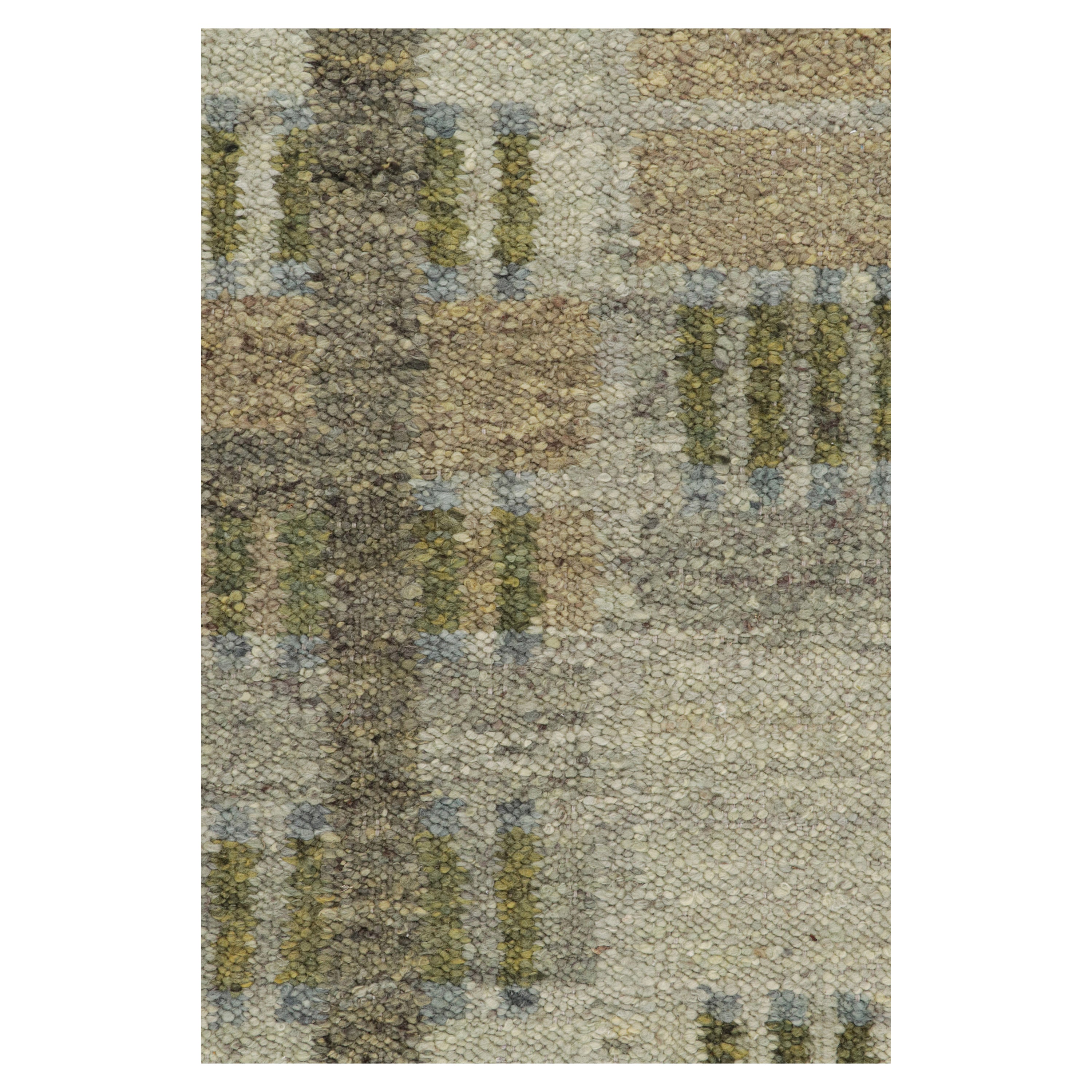 Multicolored Swedish Inspired Flatweave Wool Rug - 7'9" x 10'1"