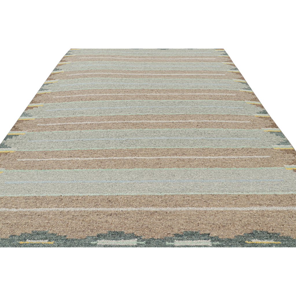 Multicolored Swedish Inspired Flatweave Wool Rug - 9'2" x 12'2"