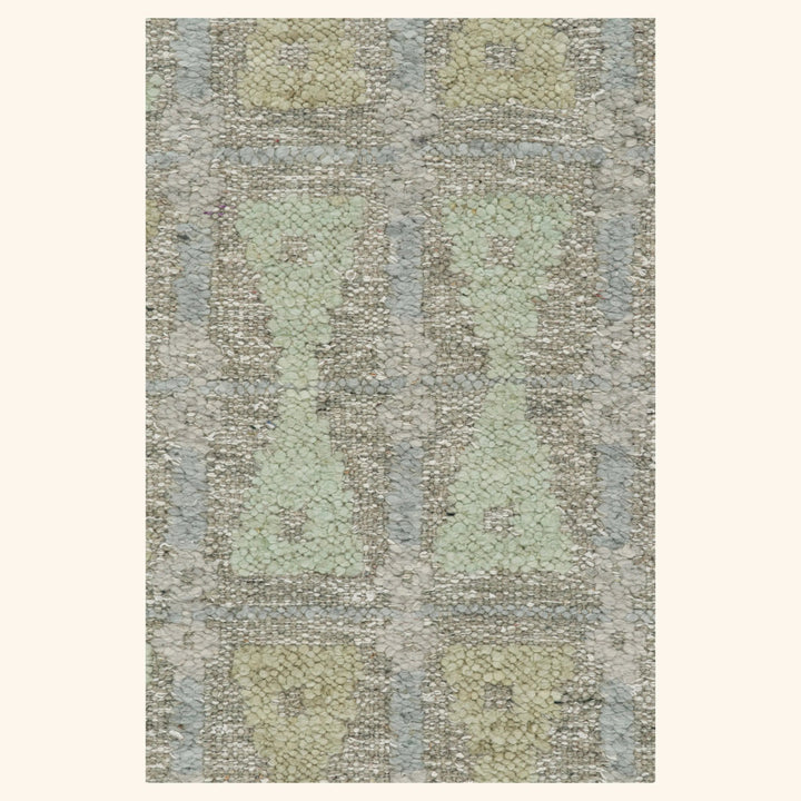 Green Swedish Inspired Flatweave Wool Rug - 8'8" x 12'1"