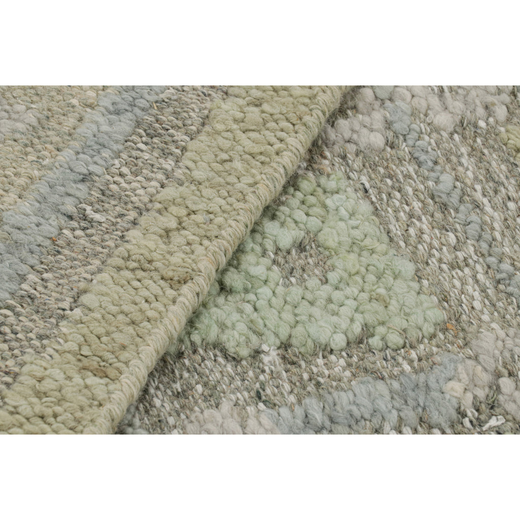 Green Swedish Inspired Flatweave Wool Rug - 8'8" x 12'1"