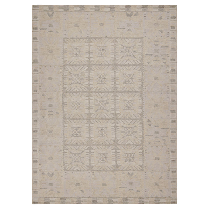 Natural Swedish Inspired Flatweave Wool Rug - 9'11" x 13'11"