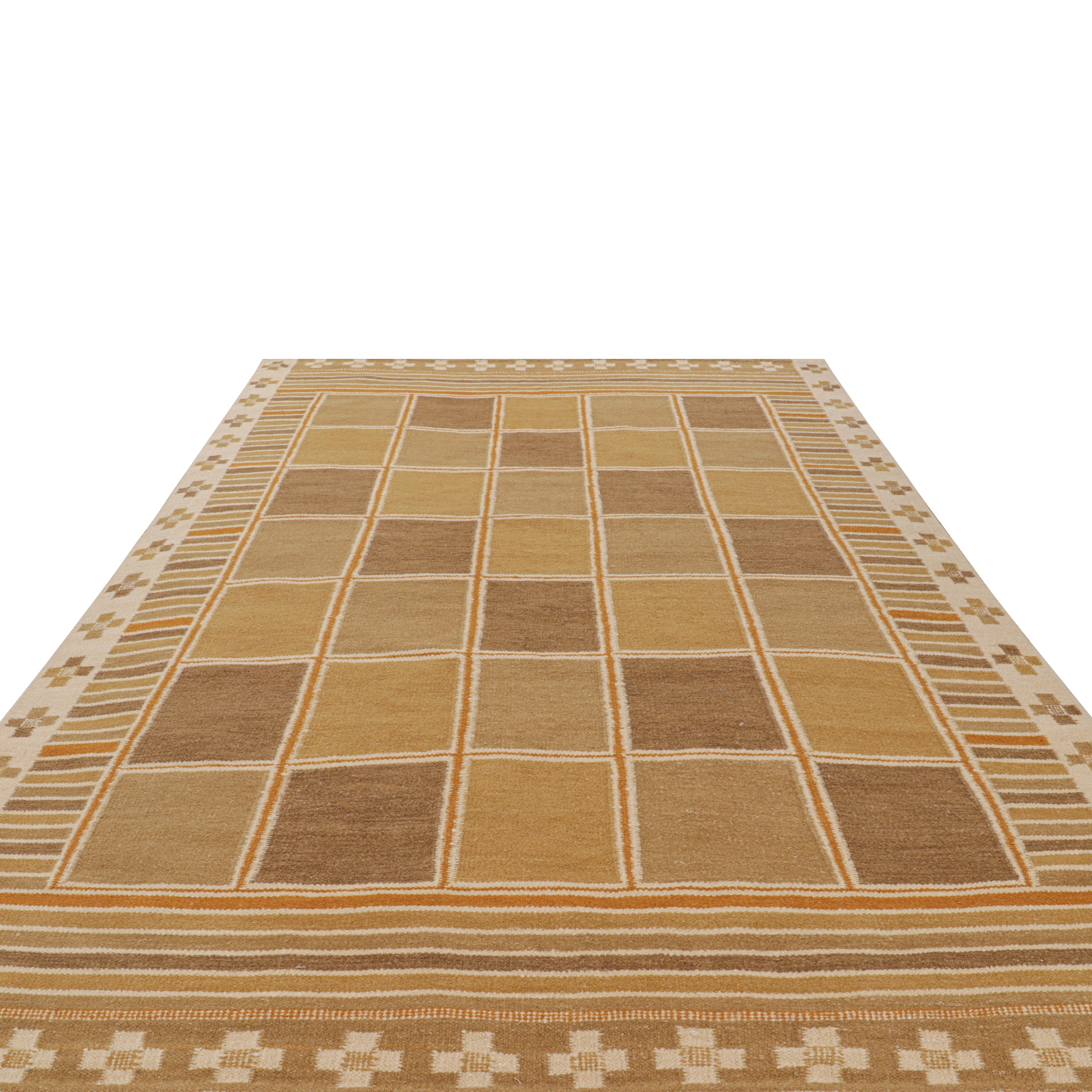 Gold Swedish Inspired Flatweave Wool Rug - 9' x 12'3"