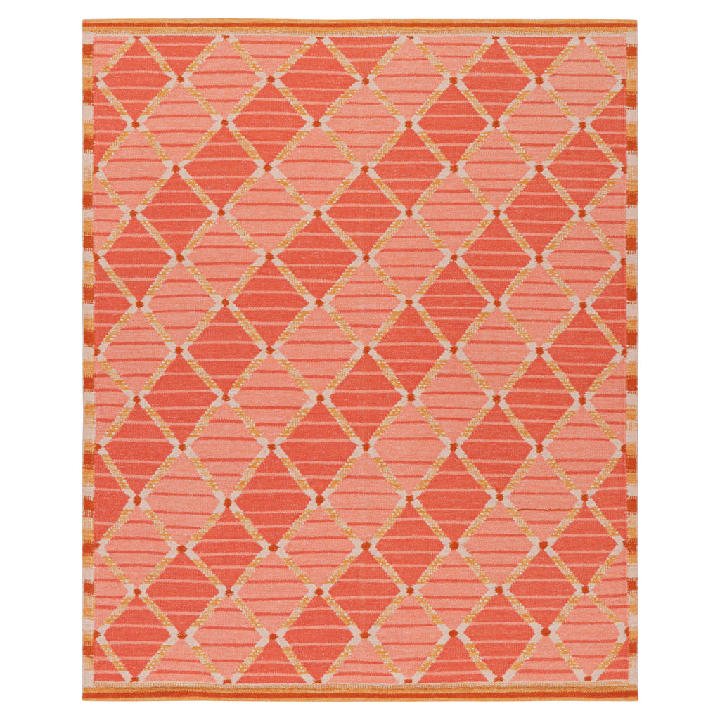 Pink Swedish Inspired Flatweave Wool Rug - 8'3" x 10'1"