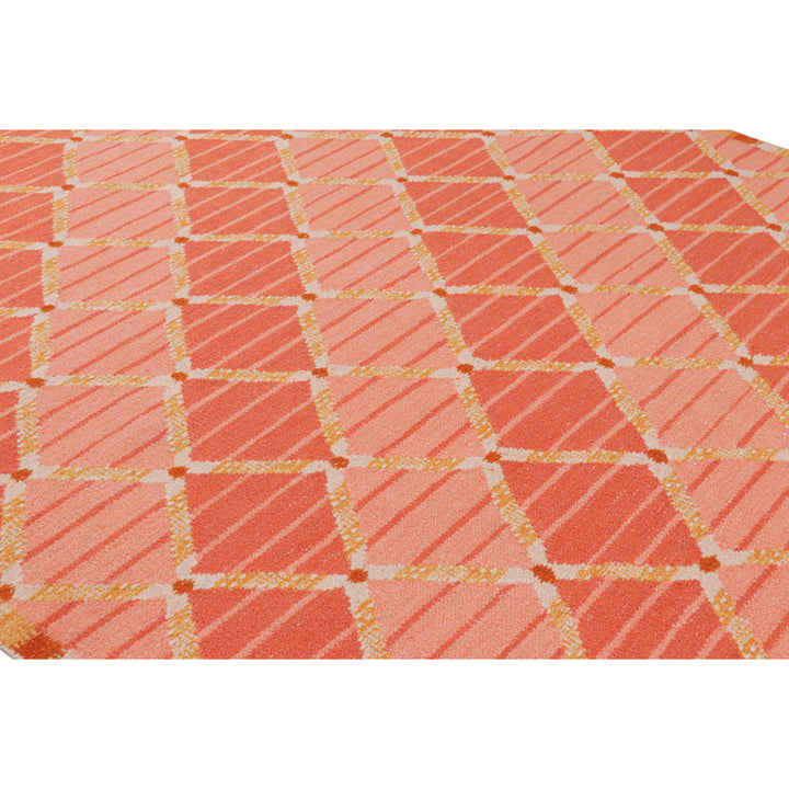 Pink Swedish Inspired Flatweave Wool Rug - 8'3" x 10'1"