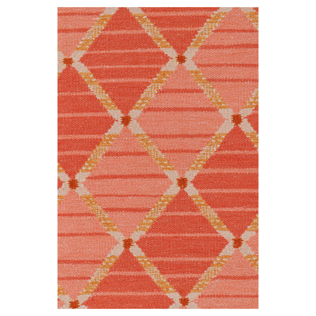 Pink Swedish Inspired Flatweave Wool Rug - 8'3" x 10'1"