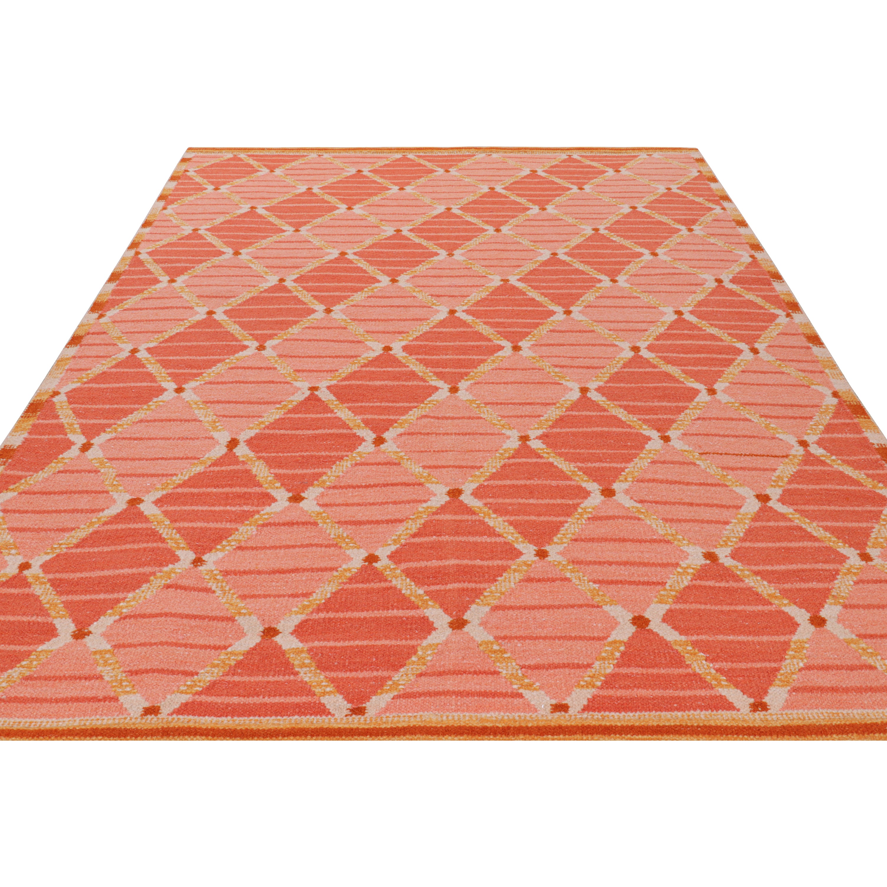 Pink Swedish Inspired Flatweave Wool Rug - 8'3" x 10'1"