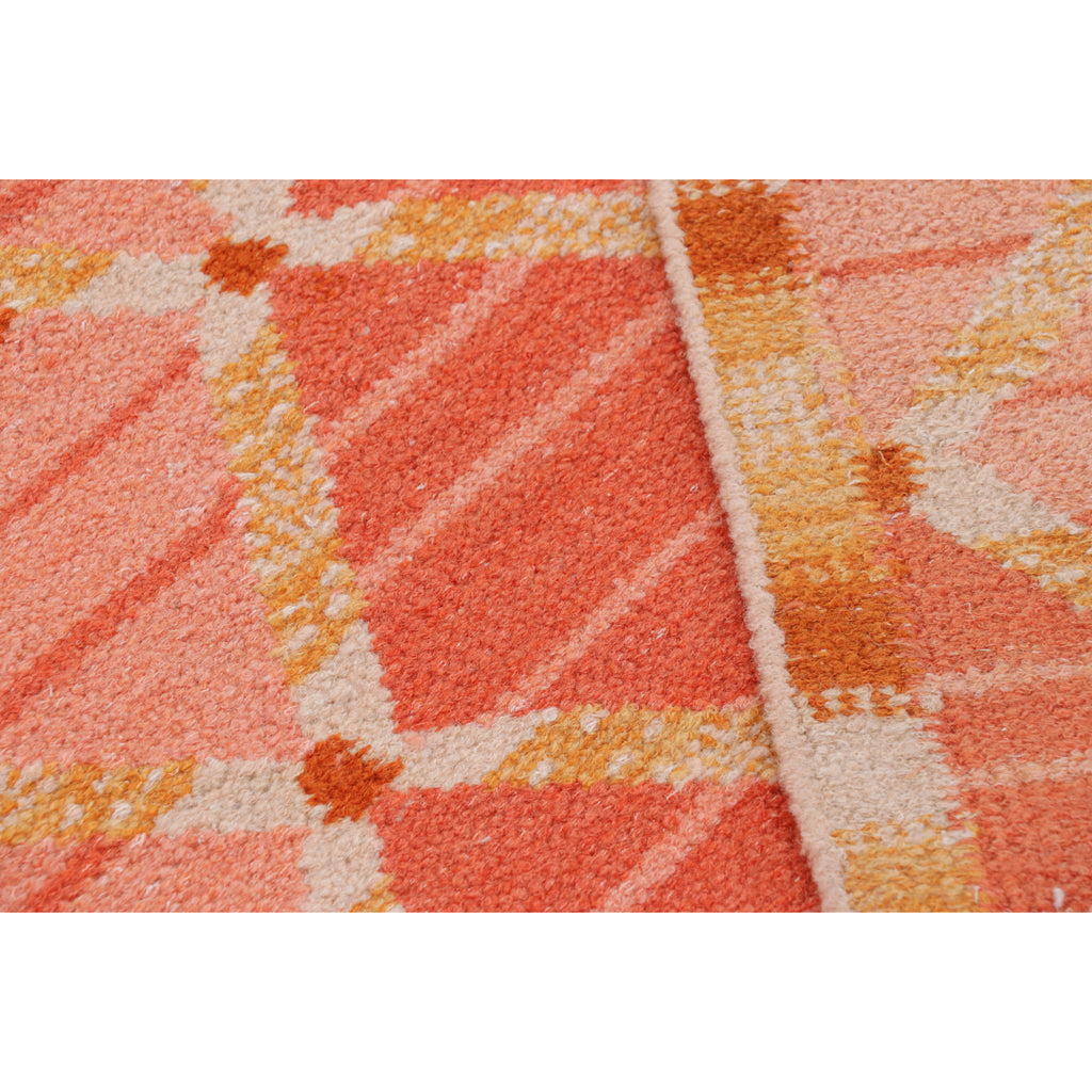 Pink Swedish Inspired Flatweave Wool Rug - 8'3" x 10'1"