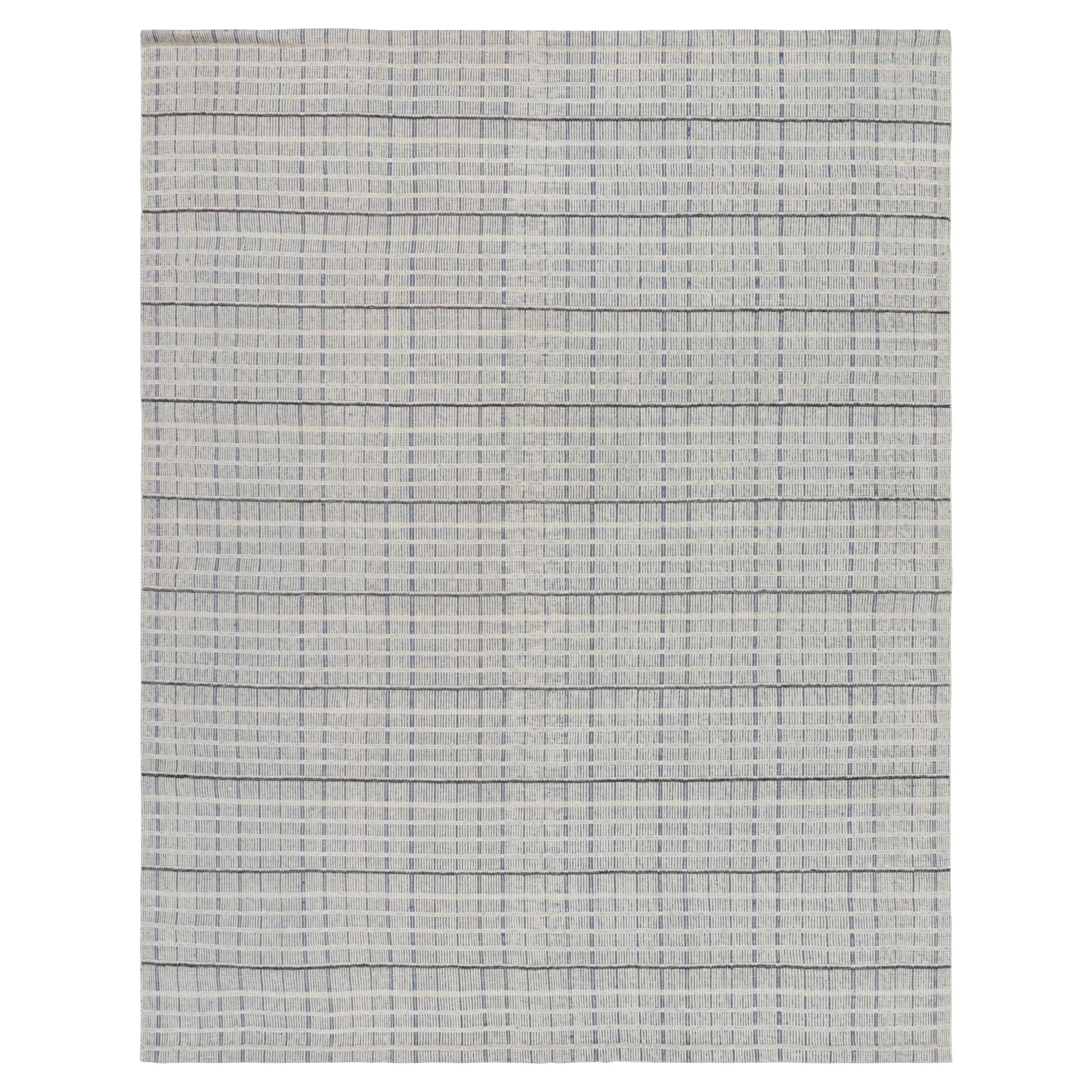 Grey Swedish Inspired Flatweave Wool Rug - 9'6" x 12'2"