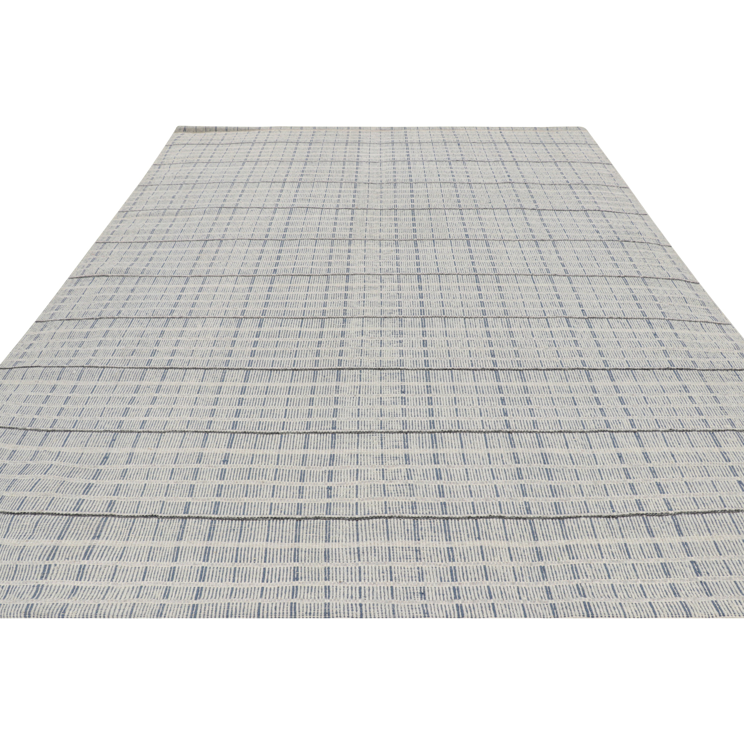 Grey Swedish Inspired Flatweave Wool Rug - 9'6" x 12'2"