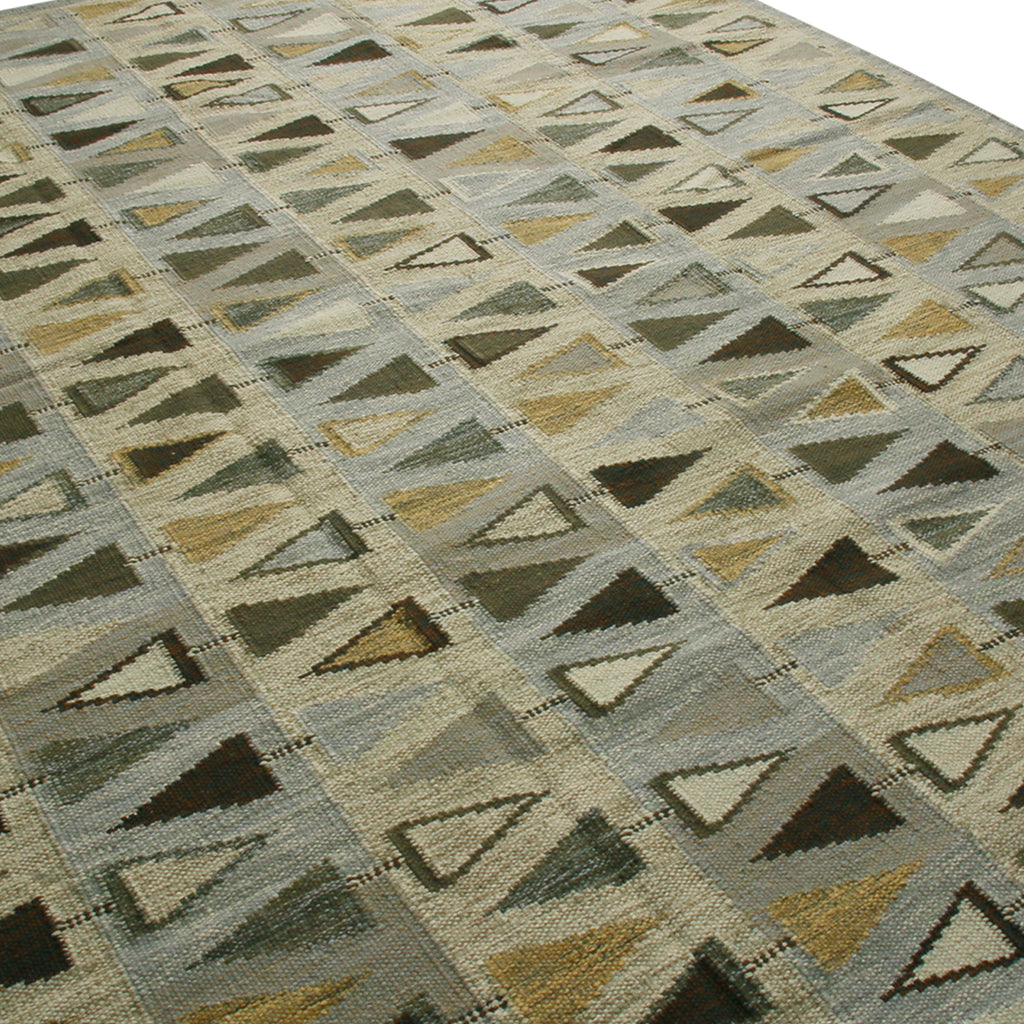 Multicolored Flatweave Natural Fiber Rug - 9'2" x 11'11"