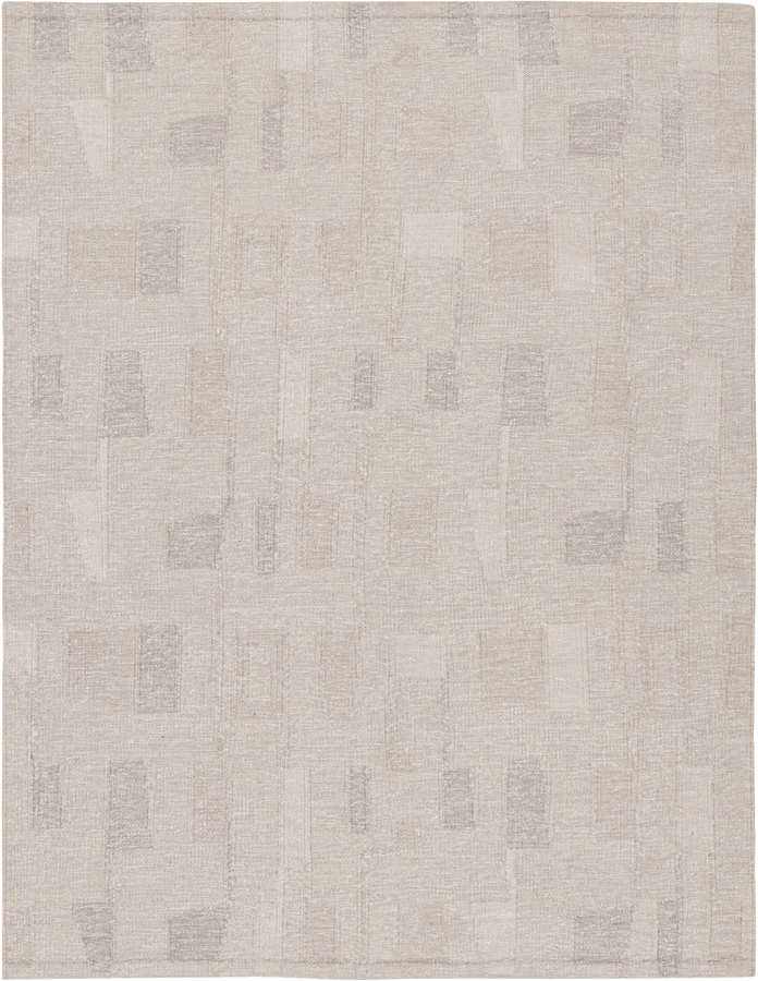 Grey Swediesh Inspired Flatweave Wool Rug - 7' x 9'1