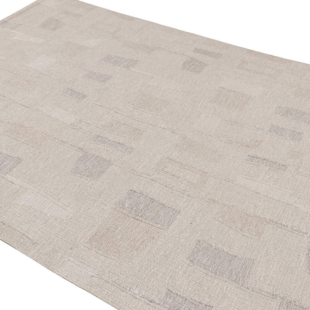 Grey Swediesh Inspired Flatweave Wool Rug - 7' x 9'1"