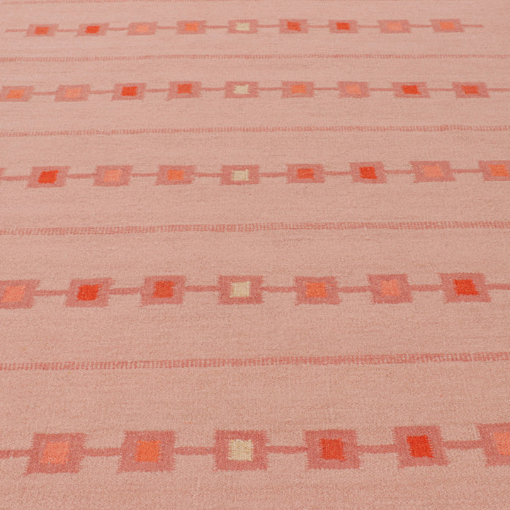 Pink Swedish Inspired Flatweave Wool Rug - 8'2" x 10'6"