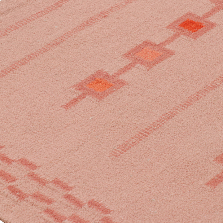 Pink Swedish Inspired Flatweave Wool Rug - 8'2" x 10'6"