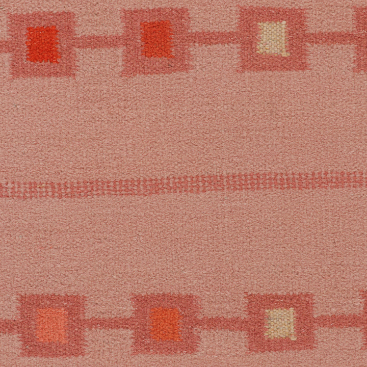 Pink Swedish Inspired Flatweave Wool Rug - 8'2" x 10'6"