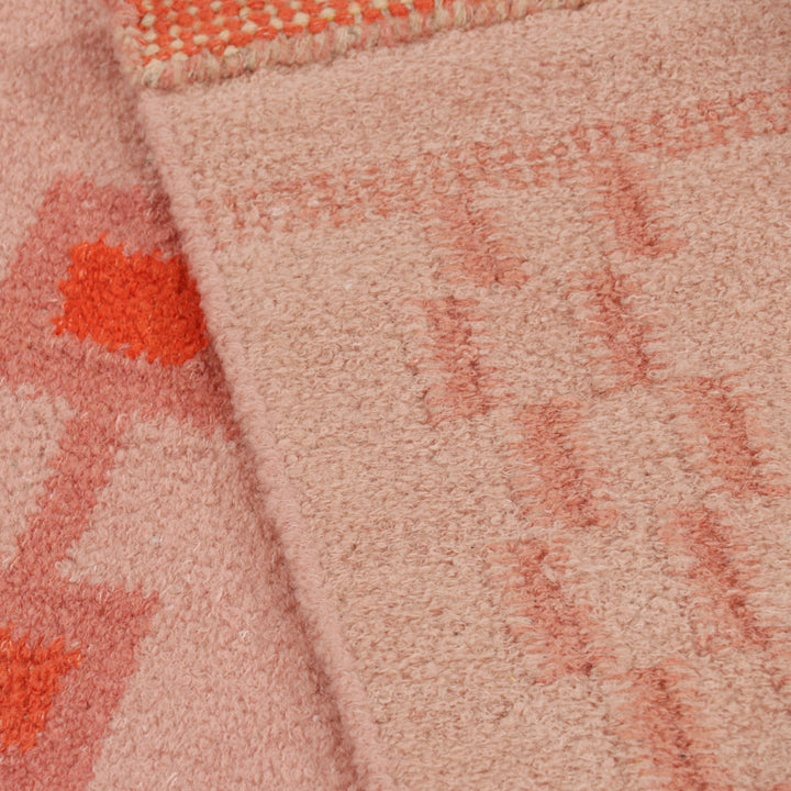 Pink Swedish Inspired Flatweave Wool Rug - 8'2" x 10'6"