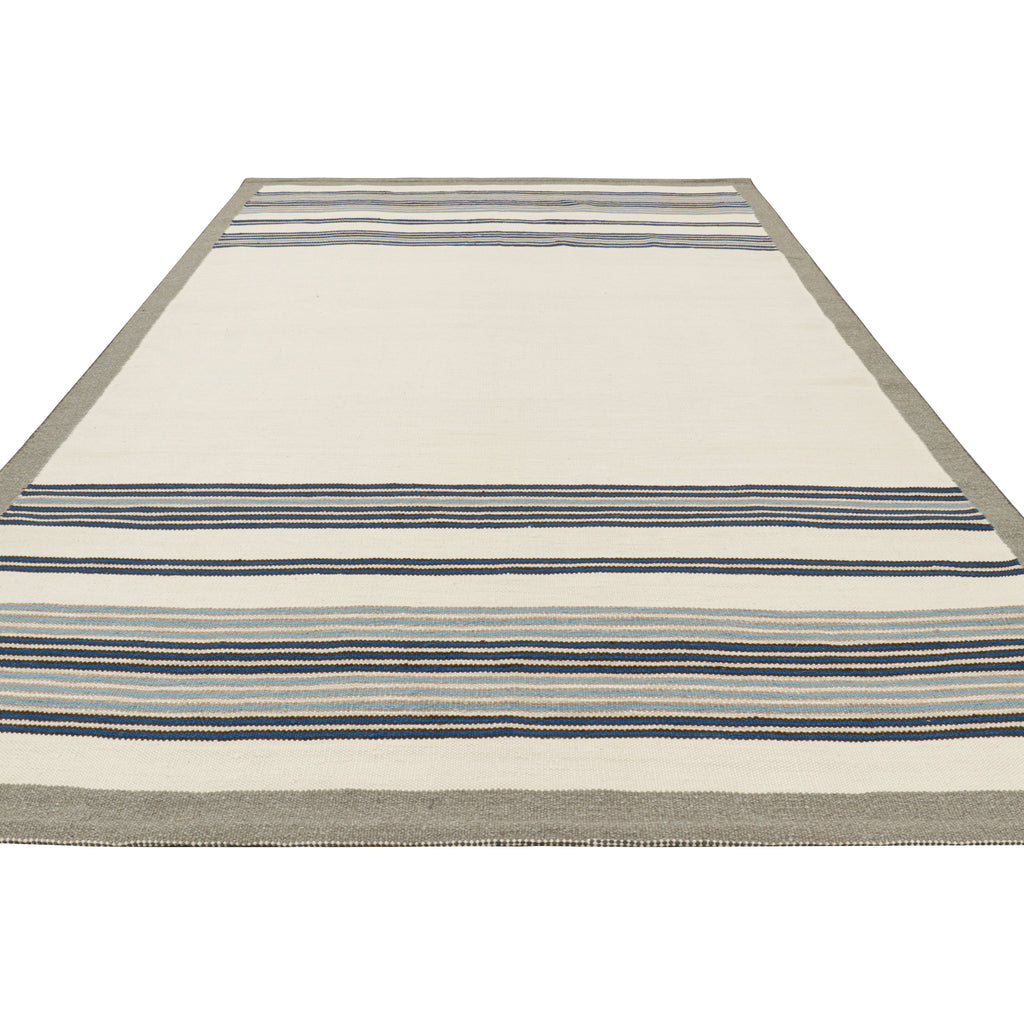 Ivory Swedish Inspired Flatweave Wool Rug - 9'10" x 13'10"