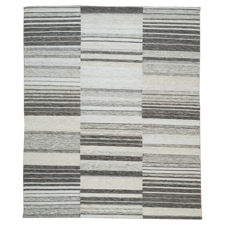 Grey Swedish Inspired Dhurrie Wool Rug - 8' x 10'