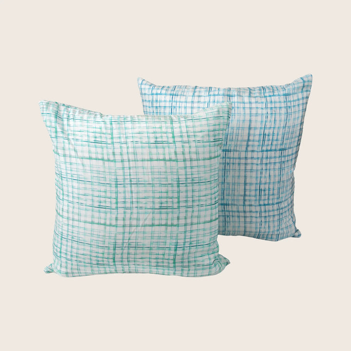Checks Silk Pillow