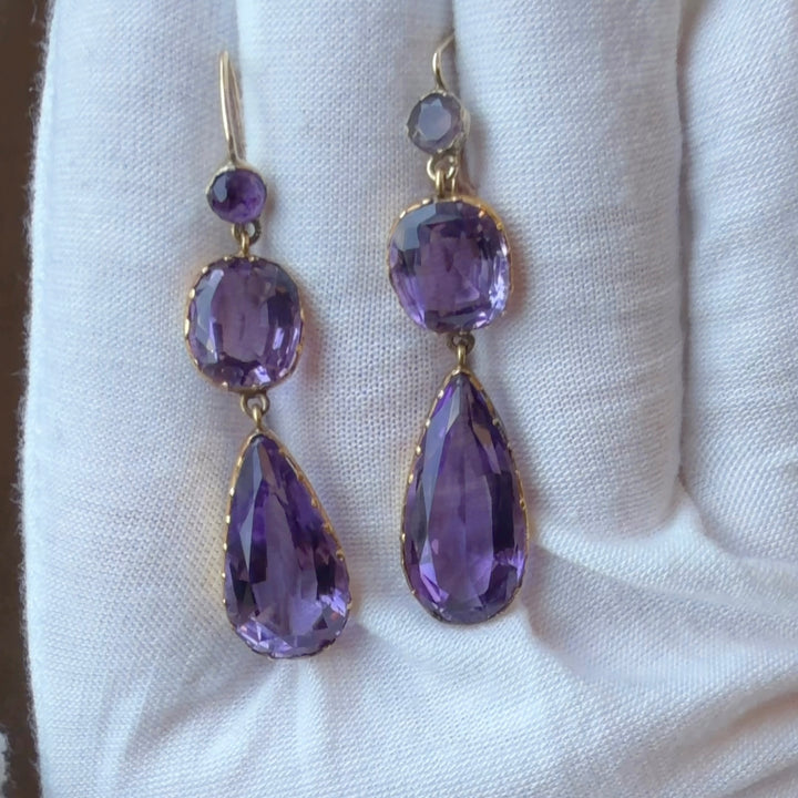Victorian Amethyst Drop Earrings