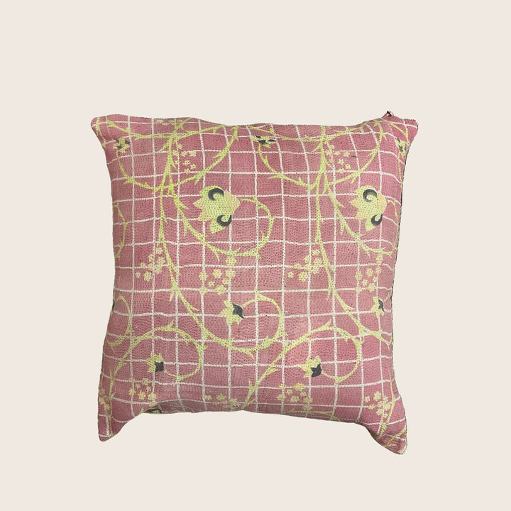 Image for Vintage Garden Patch Kantha Pillow