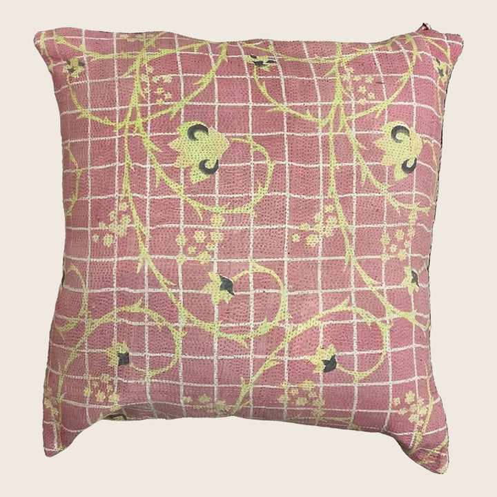 Vintage Garden Patch Kantha Pillow