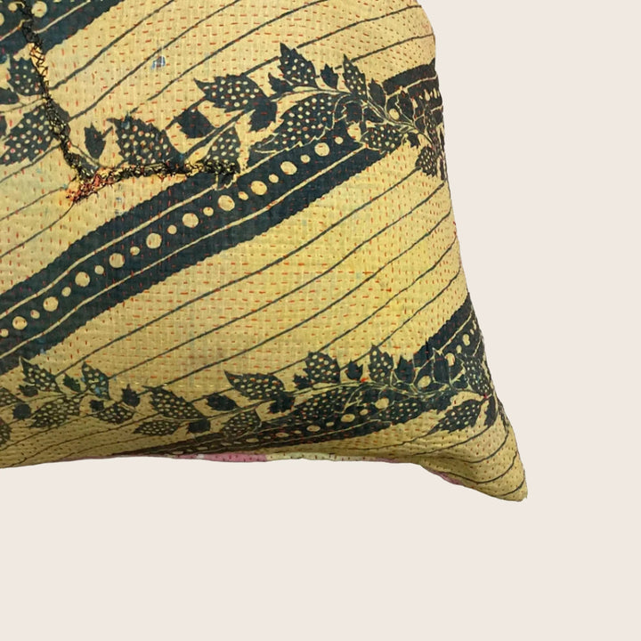 Image for Vintage Garden Patch Kantha Pillow
