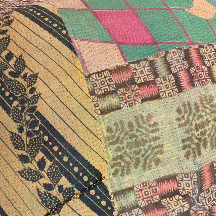 Image for Vintage Garden Patch Kantha Pillow