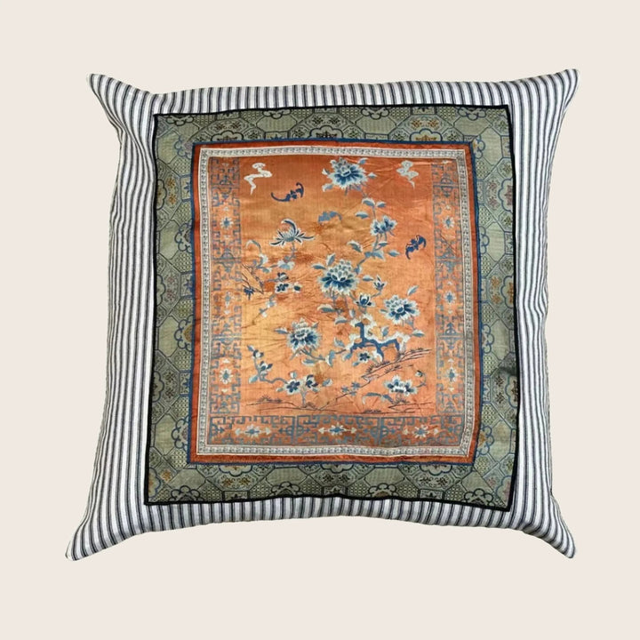 Image for Antique Silk Embroidered Qing Dynasty Pillow