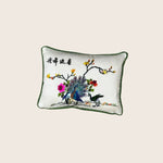 Image for Vintage Bird and Flower Silk Lumbar Pillow