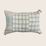 Image for Vintage Indigo Plaid Kantha Lumbar Pillow