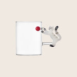 Tabby Cat Mug, White Cat with Red Ball