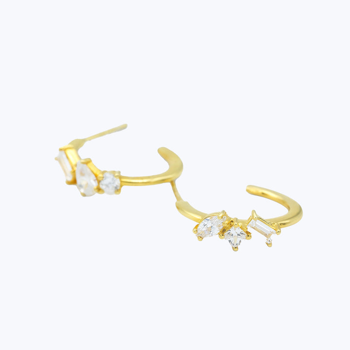 Image for Fancy Cut Diamond Hoops