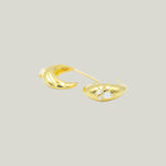 Small Curve Earrings with Diamonds